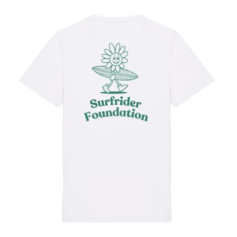 Unisex white flower surfing t-shirt