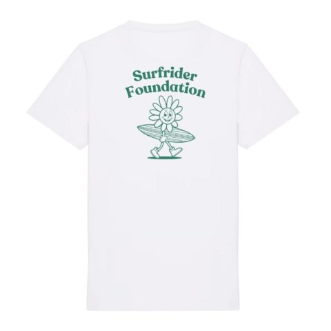 Unisex white flower surfing t-shirt